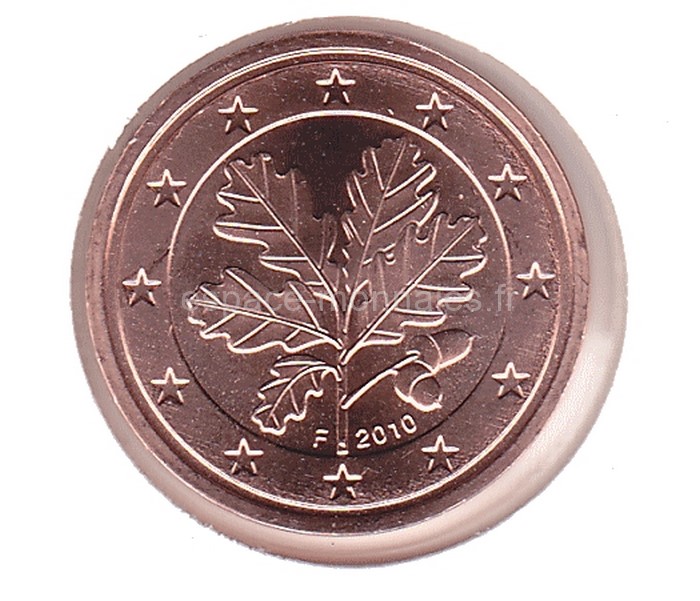 Piece De 2 Centimes Avec Feuille De Chene 2 eurocents Allemagne atelier 2010 - F - Espace Monnaies