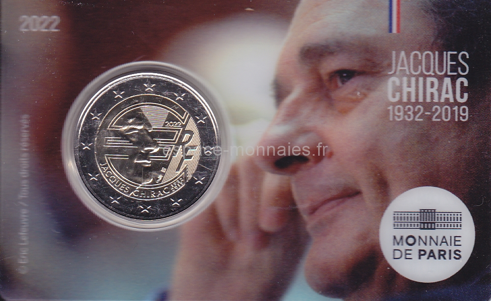 Valeur Pièce 2 Euros Jacques Chirac 2022 2 euro commémorative Coincard France 2022 - Jacques Chirac - Espace