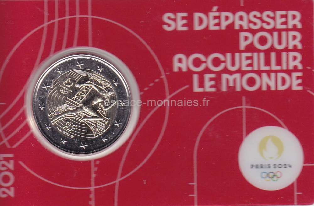 2 Euro France 2021 - Paris 2024 pour collection