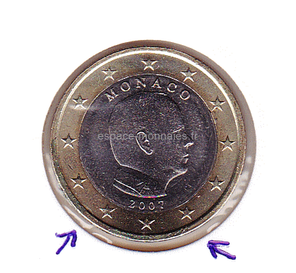 1 euro monaco 2007 erreur sans les différents